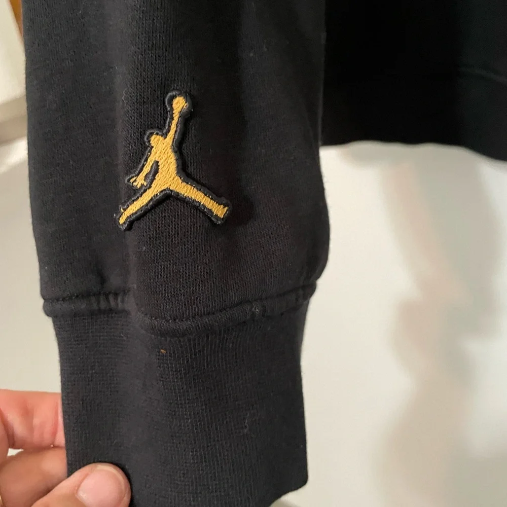Jordan Jumpman Black Embroidered plaid logo Long Sleeve black Fleece sweatshirt